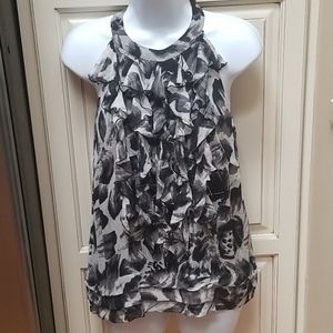 Saks Fifth Avenue Sleeveless Ruffle Front Blouse